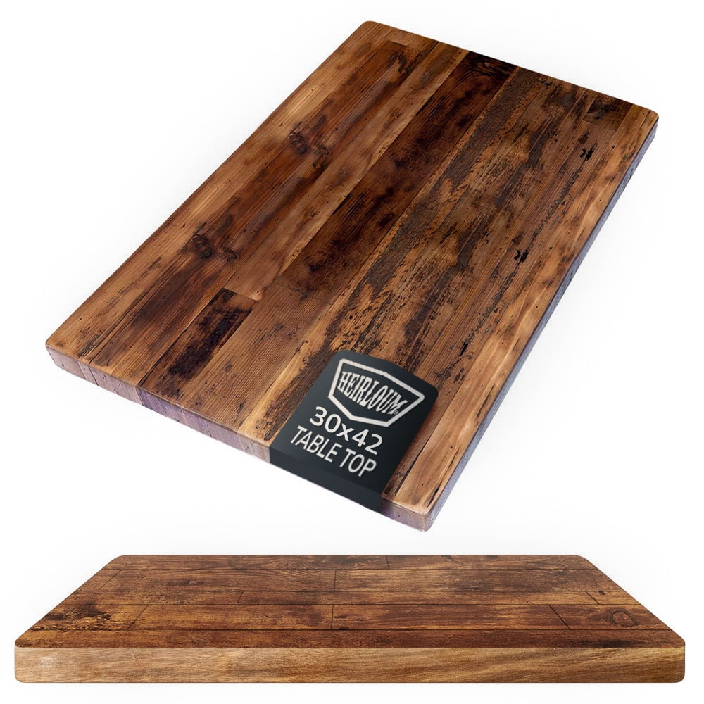 Heirloum Reclaimed Wood Table Top - Rustic Recycled Solid Wooden Piece Perfect for Signs, Cutting Boards, Counters, Kitchens, Dining and Coffee Table