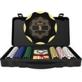 thumbnail image 1 of Clay Poker Chip Set for Texas Hold’em, 300 PCS with Denominations, 14g Professional Casino Blackjack Set, high-end Carrying case with Leather Interior Design and German Polycarbonate Shell, 1 of 7