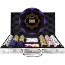 HEITOK Poker Chip Set Texas Hold'em - 14g Weighted, Aluminum Case - 300 Piece