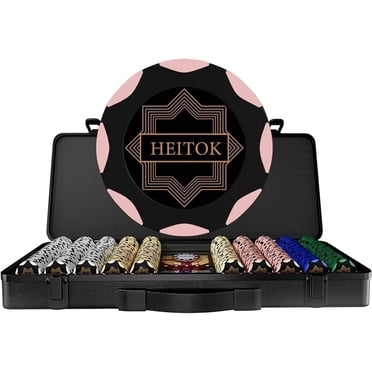 HEITOK 300-Piece Poker Chip Set - 11.5g Professional Weight With Aluminum Case & Accessories