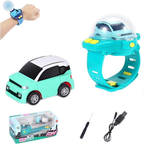 HEJULIK 2022 New Mini Remote Control Car Watch Toys - 2.4 GHz Cute Wrist Racing Car Watch,USB Charging Cartoon RC Small Car