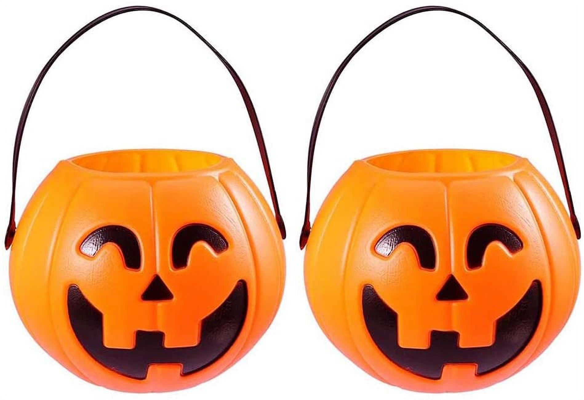 HEJULIK 2Pcs Halloween Pumpkin Bucket Portable Pumpkin Trick or Treat