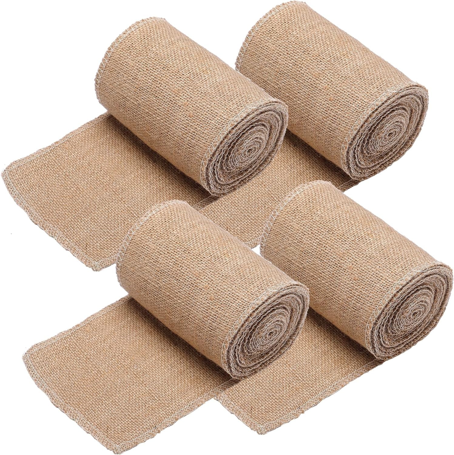 HEJULIK 4 Rolls Natural Burlap Tree Wraps, 4.7in x 16.4ft Burlap Tree