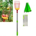 thumbnail image 1 of HEJULIK 63 Inch Fruit Picker Pole Tool with Basket Telescoping Long Handle, 35-63 Inch Adjustable Apple Orange Picker Pole Tool with Basket for Avocado Acorn Lemon Pear Mango Tree Picker, 1 of 10