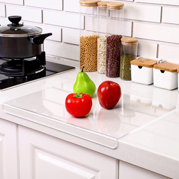 HEJULIK Acrylic Cutting Boards for Kitchen Counter, Acrylic Anti-Slip Transparent Cutting Board with Lip for Counter Countertop Protector Home Restaurant