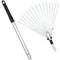 thumbnail image 1 of HEJULIK Adjustable Garden Leaf Rake - 24 to 63 Inch Telescopic Metal Rake, Expandable Folding Leaves Rake for Lawn Yard, Flowers Beds and Roof, 1 of 6