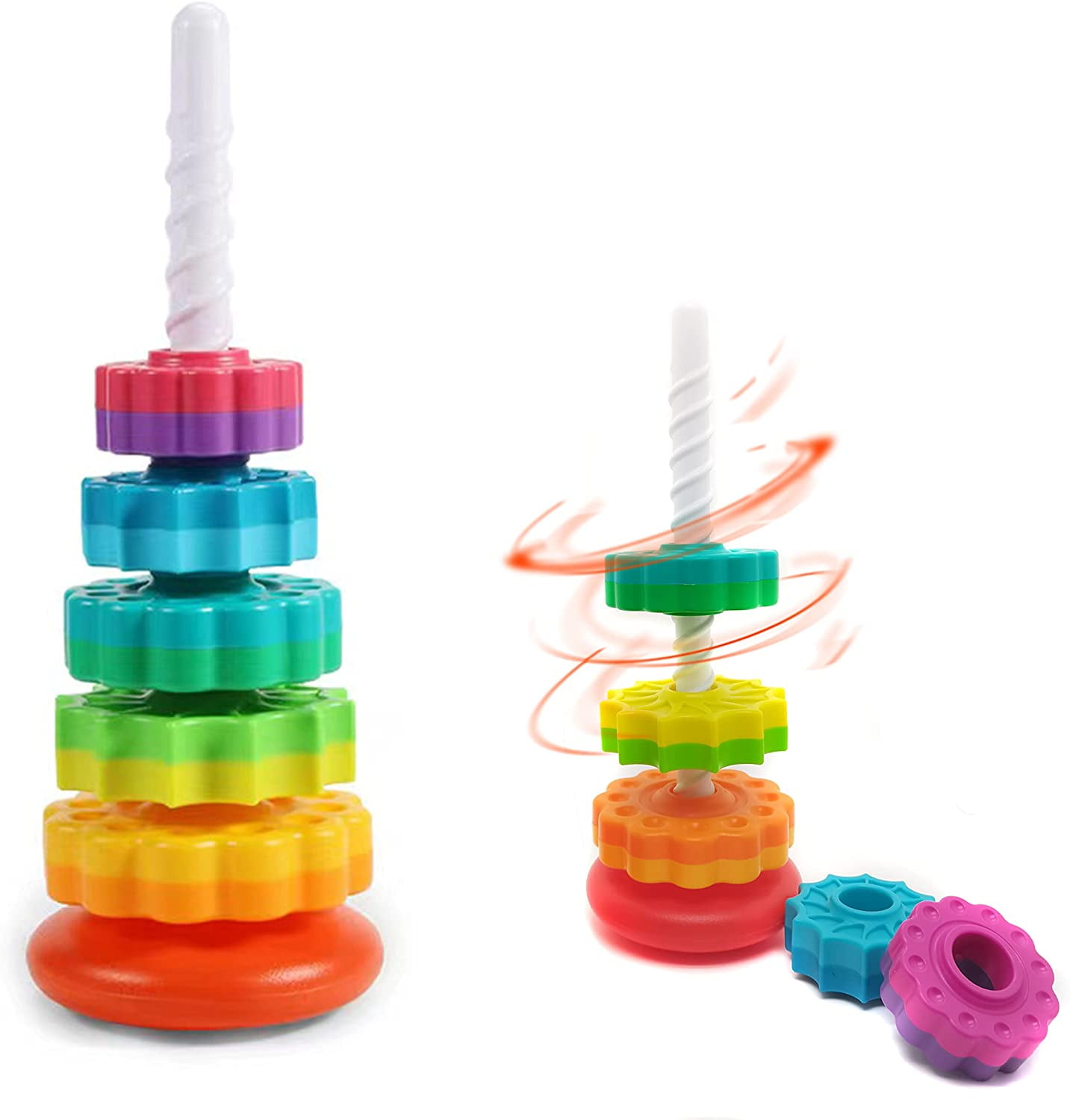 HEJULIK Baby spinning toys infant stacking toys educational toddler