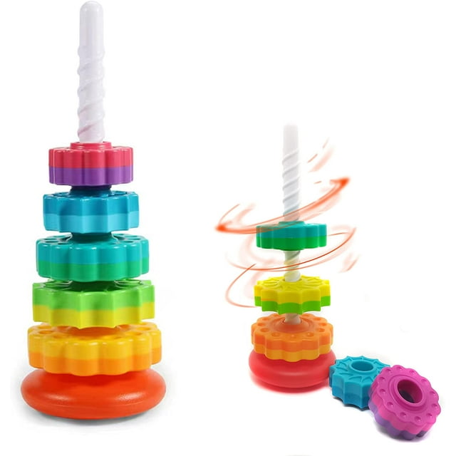 HEJULIK Baby spinning toys infant stacking toys educational toddler