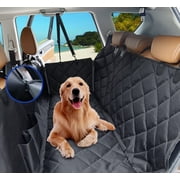 HEJULIK Dog Car Seat Cover for Back Seat,Waterproof with Mesh Window and Storage Pocket,Durable Scratchproof Nonslip Rear Dog Car Hammock with Universal Size Fits for Car/Truck/SUV
