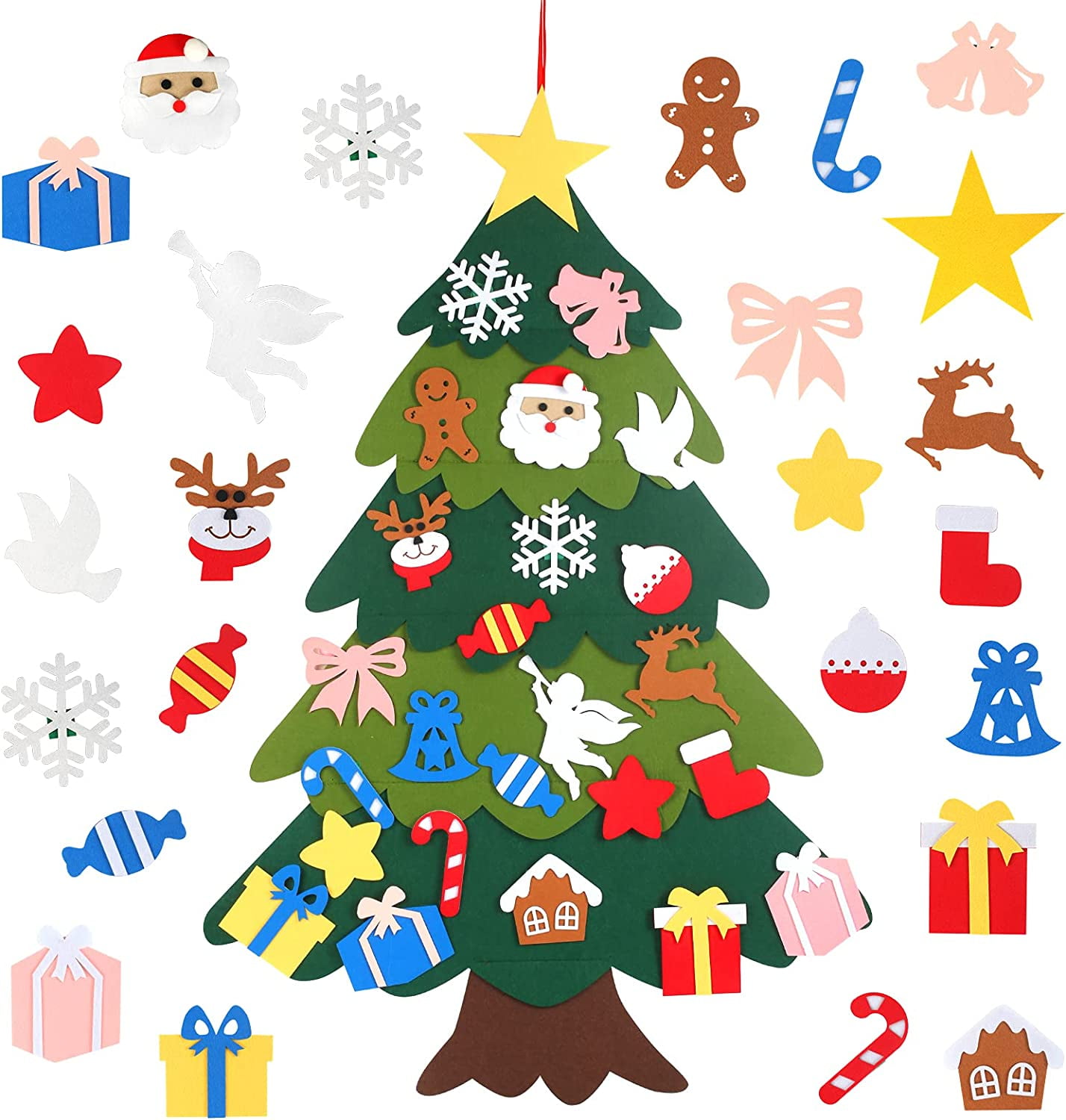 HEJULIK Felt Christmas Tree, Toddler DIY Xmas Tree with Christmas