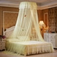 thumbnail image 1 of HEJULIK Lace princess dome floor standing mosquito net, raised and encrypted, large mosquito net for cots, single beds, double beds, easy to install, beige., 1 of 9