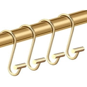 HEJULIK Shower Curtain Hooks Rings, Set of 12 Rust-Resistant Metal Shower Hooks Hangers T Shaped Design for Bathroom Shower Rod