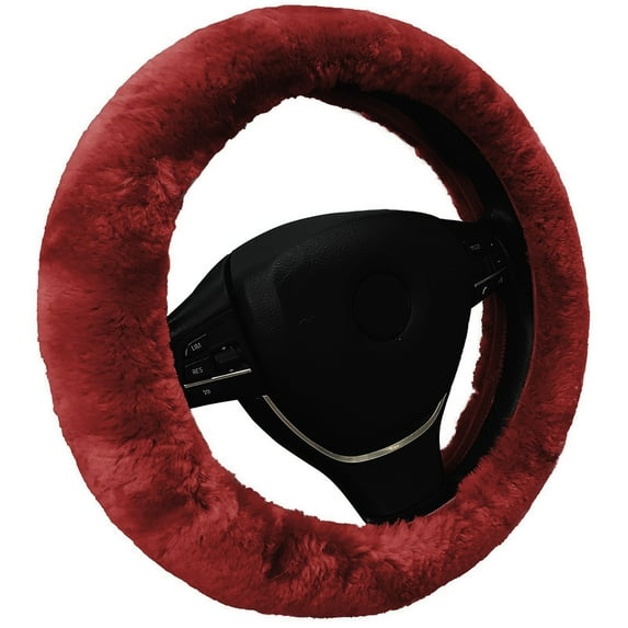 HEKWUP Australian Sheepskin Wool Steering Wheel Cover For Women & Men Universal 15 Inch Steering Wheels & Accessories Ecofriendly Wheel Cover For Car Car Access