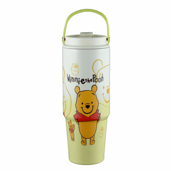 HELANHO 30oz Cartoon Winnie the Pooh Portable Thermos Cup - Stainless Steel Vacuum Insulated Thermal Mug, Coffee Tumbler for Sports, Outdoors, Car, or Office Use QQH63-2744