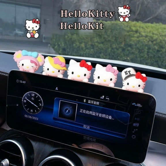 HELANHO 5PCS Cute Cartoon Hello Kitty Car Decorations - Charm Ornaments, DIY Display Accessories, Birthday Gift Idea QQH63-839