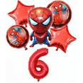 thumbnail image 1 of HELANHO 6-Piece Spiderman Superhero Foil Balloon Set - 32" Red Number Balloons (1-9) for Birthday Parties - Themed Decorations QQH63-207, 1 of 4