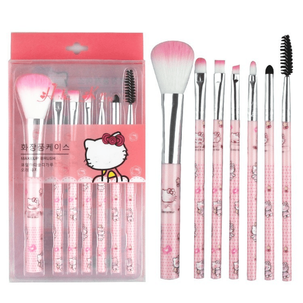 7-Piece Hello Kitty Cute Cartoon Makeup Brush Set, Blush Eyebrow Lip
