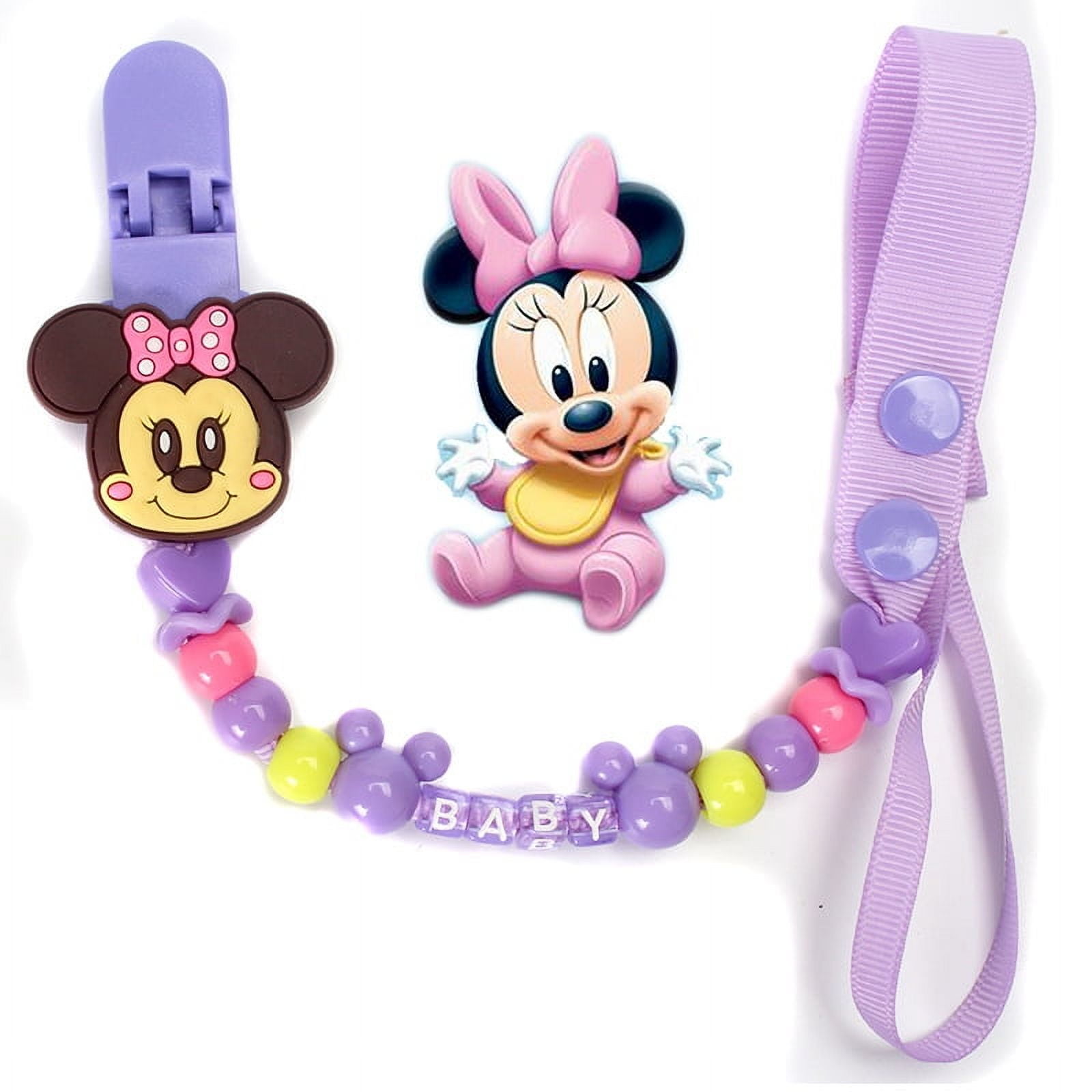HELANHO Cute Cartoon Minnie Baby Pacifier Clip - Silicone Anti-Drop ...