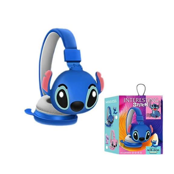 HELANHO Cute Cartoon Stitch Wireless Bluetooth Headphones with Microphone - Stylish Stereo Earphones, Fashionable Gift for Teens & Adults QQH63-2356