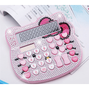 HELANHO Kawaii Cartoon Hello Kitty Calculator - 12-Digit LCD Display with Solar & Battery Power QQH63-373
