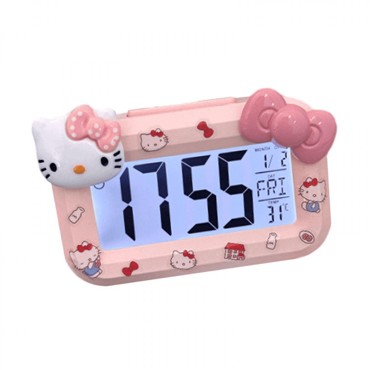 HELANHO Mini Cute Hello Kitty Alarm Clock with Night Light - LED ...