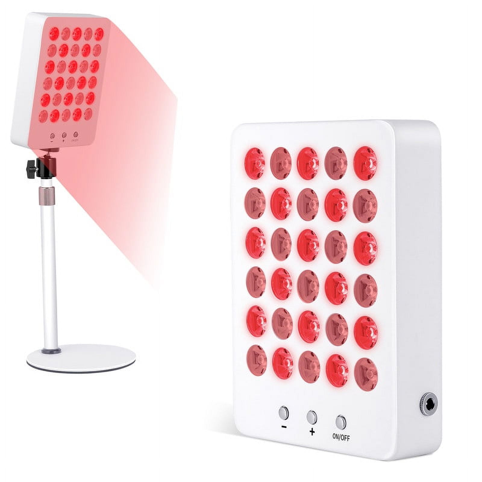 HELENTEX Red Light High Power Panel,Red Light Lamp,Built-in Timer(White,30LED)