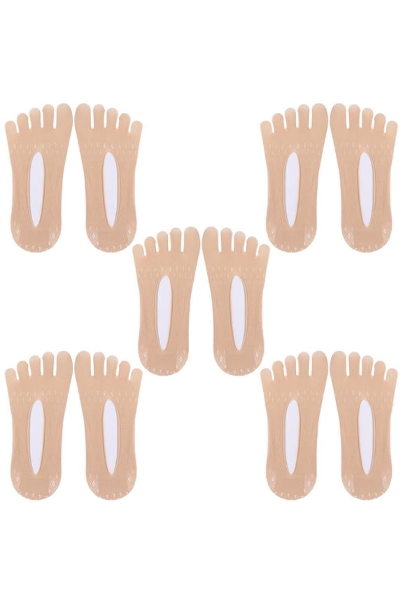 5 Pairs Orthopedic Compressing Socks for Women Toe Socks Breathable Five Finger Split Toe Socks Invisible Boat Socks