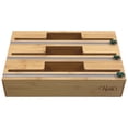 thumbnail image 1 of HELIA Bamboo Kitchen Wrap Organizer | Wall Mounting Solid Bamboo Foil and Plastic Wrap Dispenser with Sliding Cutters | Aluminum Foil and Plastic Wrap Dispenser with Cutter, 1 of 7