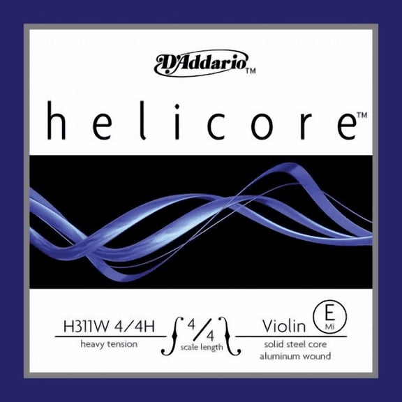 D'Addario Helicore Violin Single Aluminum E String 4/4 Scale Heavy, Bulk 10-Pack