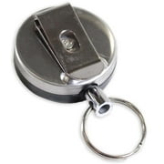 HELIOS Retractable Key Chain with 29 73.7 cm Steel Cable | 1  3.8 cm Diameter | Reliable Belt Clip | Modern Key Management Solution