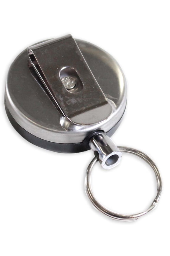 Retractable Key Chain with 29" (73.7 cm) Steel Cable | 1½" (3.8 cm) Diameter | Reliable Belt Clip | Modern Key Management Solution