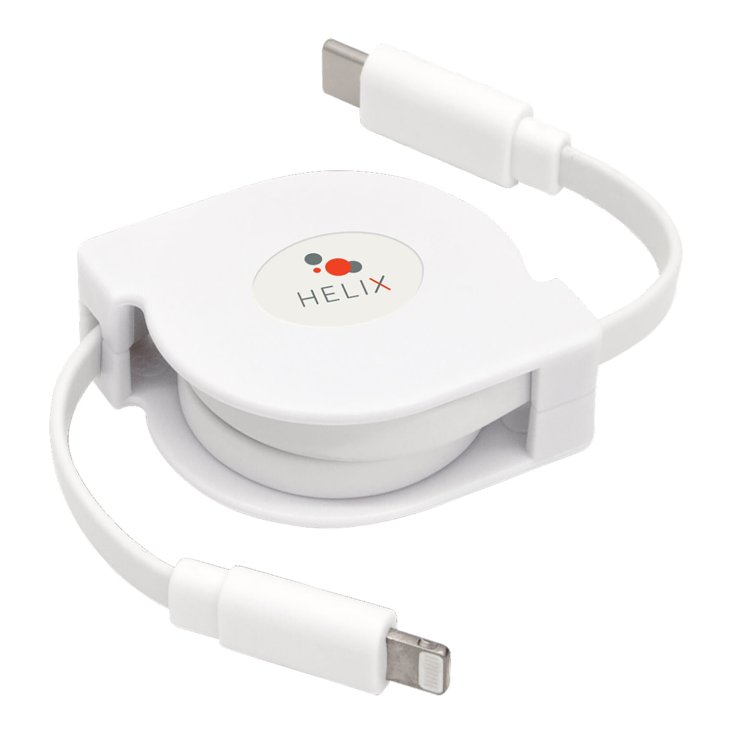 HELIX Retractable 3.2-Ft. Lightning to USB-C Charge and Sync Cable ...
