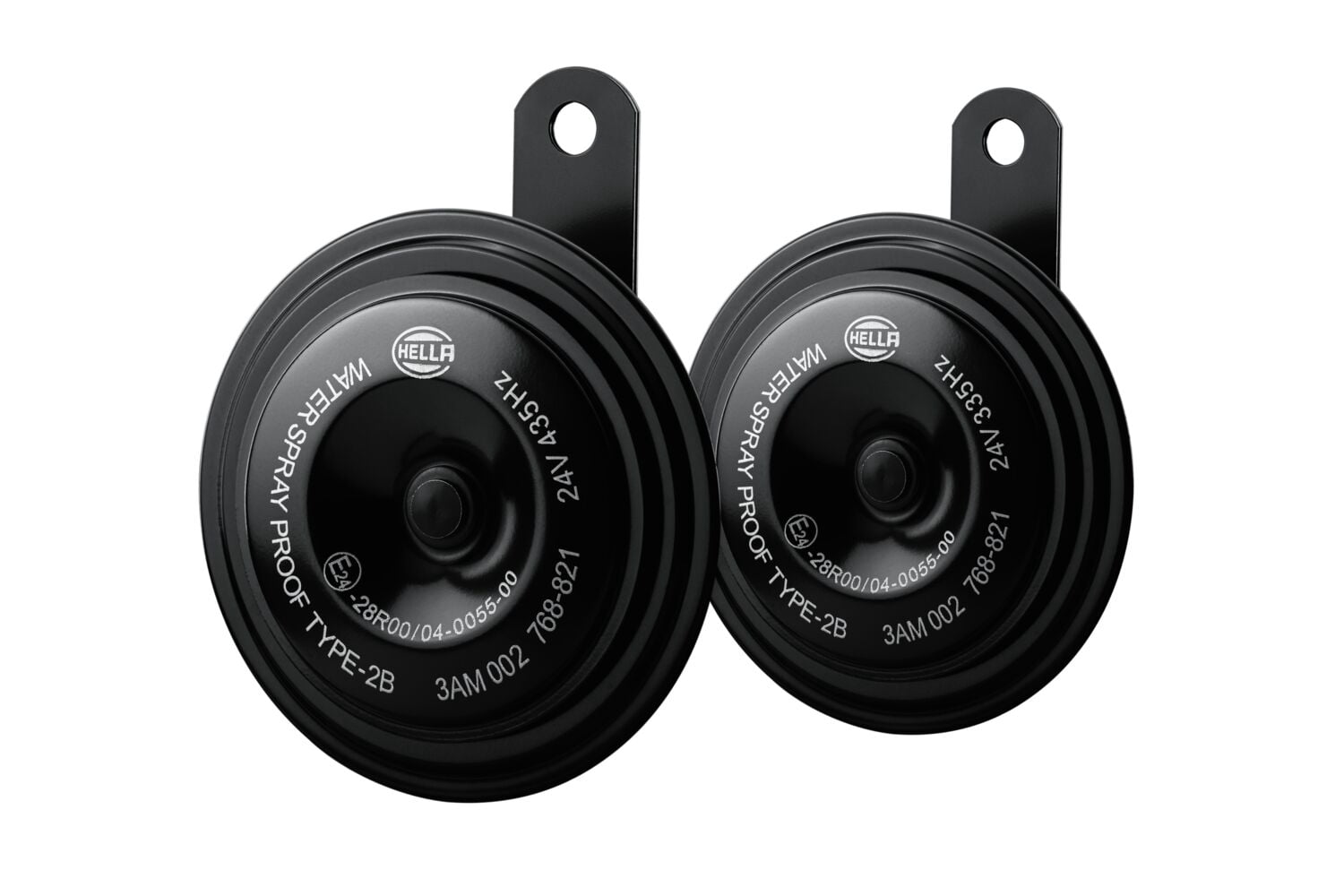 HELLA 002768821 Black 92mm 24V Disc Horn Kit (Universal Fit