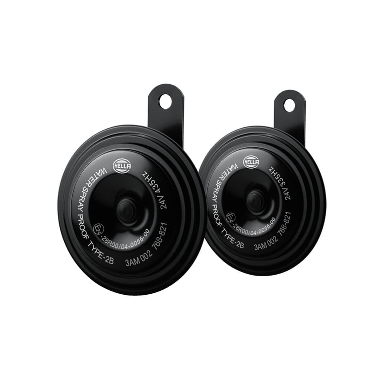 HELLA 002768821 Black 92mm 24V Disc Horn Kit (Universal Fit