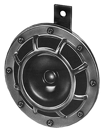 HELLA 003399061 Supertone 24V Low Tone Horn with Black Protective Grill, Single Horn