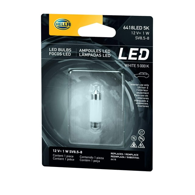 HELLA 6418LED 5K LED MMF7 Performance Bulb, 12V, 1W, 5,000 Kelvin Warm
