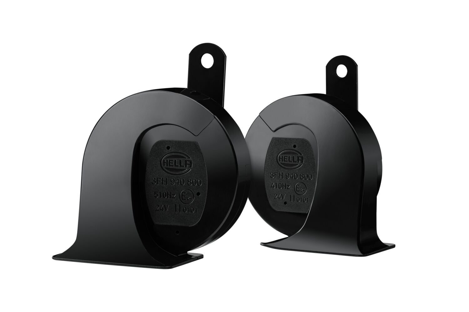 HELLA 940800821 Black 24V BX Trumpet Horn Kit (Universal Fit)