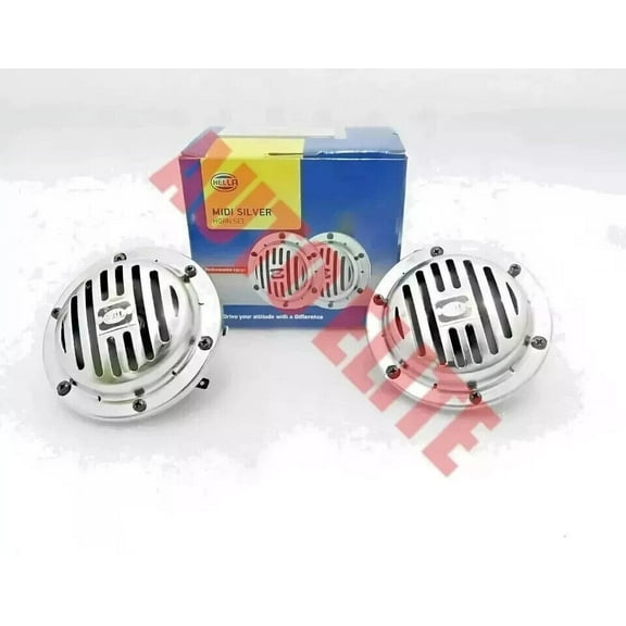HELLA CHROME DISC TYPE HORN SET 12V PAIR