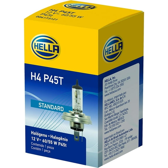HELLA H4 P45T Standard Halogen Bulb, 12 V, 60/55W