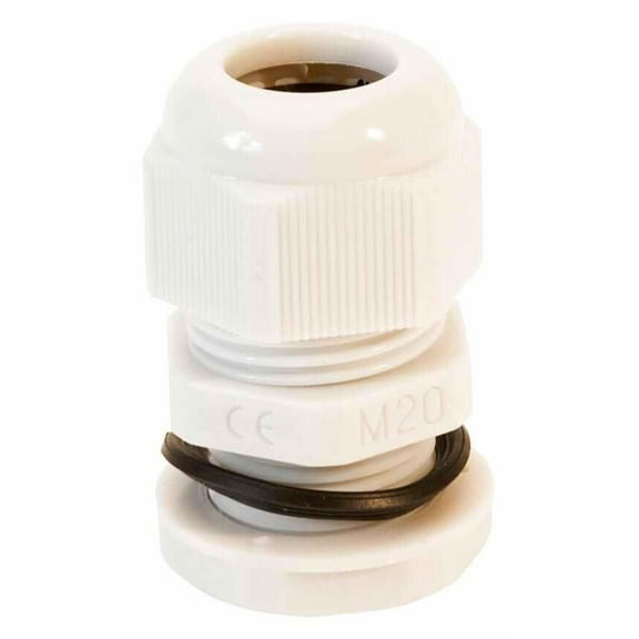 HELLERMANNTYTON - Nylon Dome Headed Cable Gland White 10 - 14mm M20 10 Pack