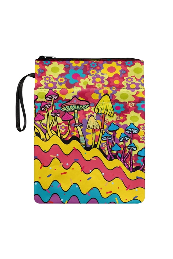 1 pc Book Organizer Bag with Washable Retro Book Cover Carrying Case Carrying Book Case with Zipper for Students Book Storage Bag