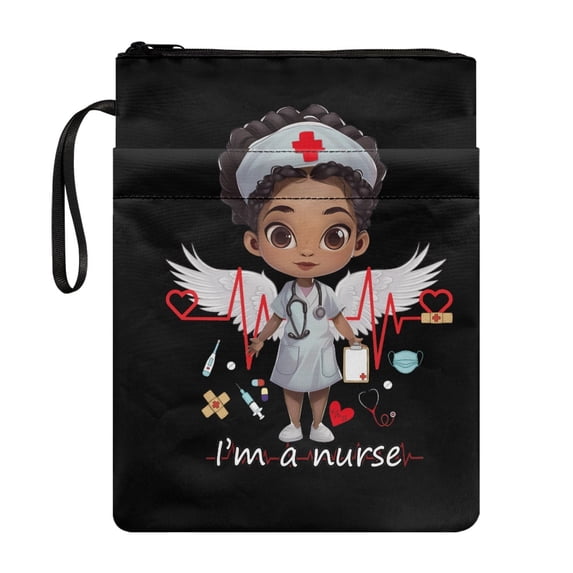 HELLHERO 1 pc Book Protector with Washable Retro Reusable Book Carrying Case with Handle for Friend Book Storage Bag, Nurse Design