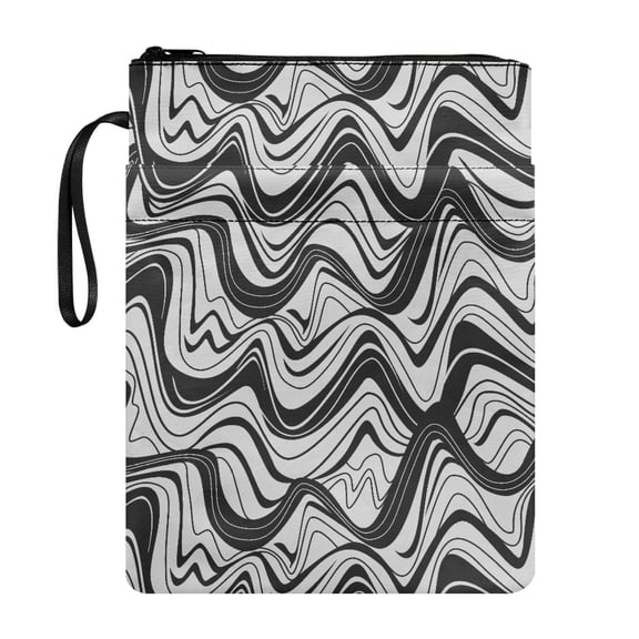 HELLHERO 1 pc Book Sleeve Protector with Decorative Design Book Carrying Case Protector Wrap Bag with Zipper for Teachers Book Cover Carrying Case, Wave Pattern