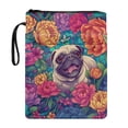 thumbnail image 1 of HELLHERO 1 pc Book Sleeve Protector Pouch with Lightweight Classic Reusable with Book Protection for Women Book Organzoer Holder Pug Peonies, 1 of 8