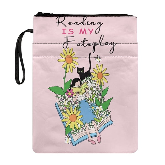 HELLHERO 1 pc Gift Book Sleeve Protector with Lightweight Decorative Design Polyester Book Organzoer Holder for Teachers Classroom Library Reading Lovers 11.4 Inch X 8.66 Inch