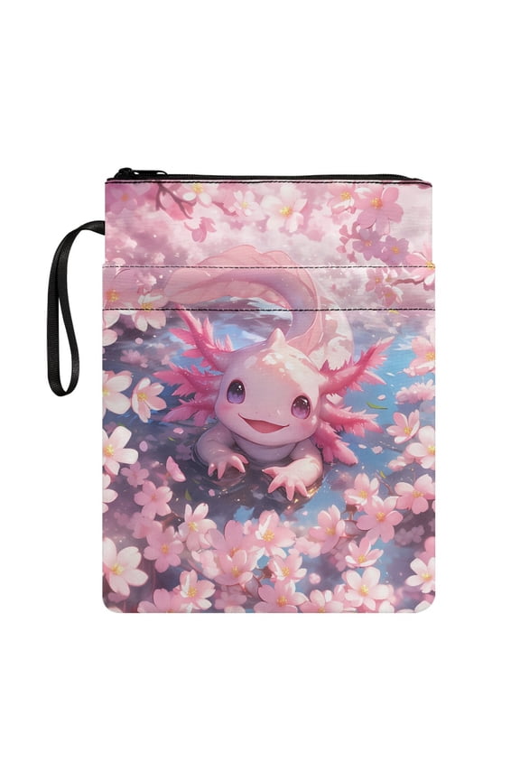1 pc Notebook Wraps with Book Protection Book Storage Bag Book Cover Carrying Case with Handle for Reader Storage & Portability, Salamander Floral Pattern