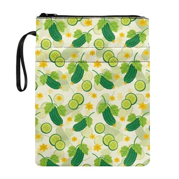 HELLHERO 11.4 Inch X 8.66 Inch Polyester Fabric Book Organizer Bag - Book Storage Bag for Hardcover Books, Paperbacks, Cucumber