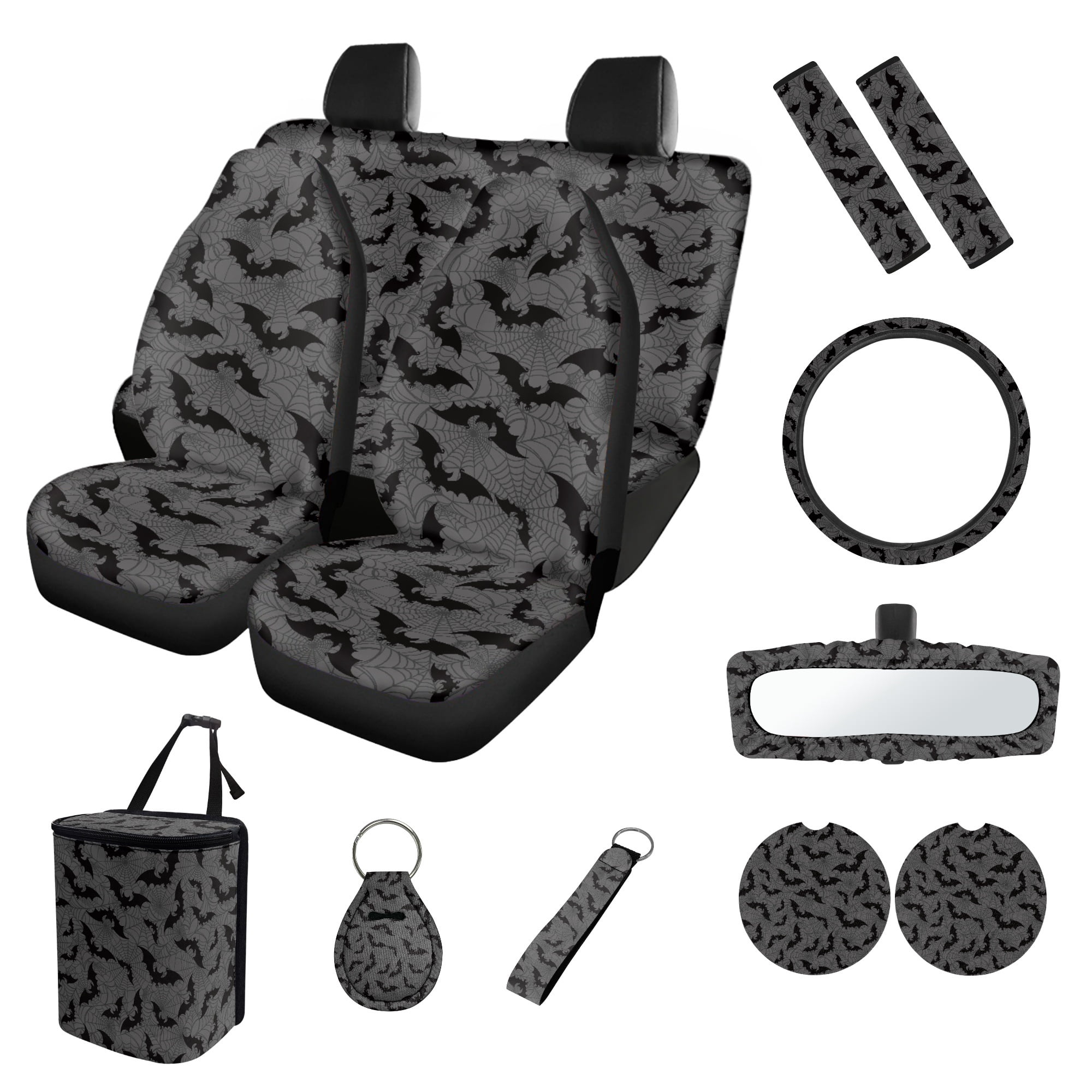 HELLHERO 13 Pack Car Interior Full Set, with Steering Wheel Protector ...