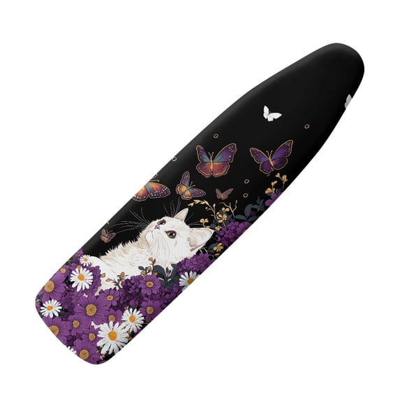HELLHERO 15x54 Inch Ironing Board Cover, Cat Butterflies Ironing Board Protector, Dust Resistant Ironing Board Cover Protector, Scorch Heat Resistance