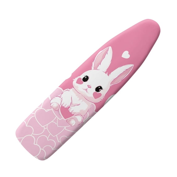 HELLHERO 15x54 Inch Ironing Board Cover Elastic Edge Polyester Fiber Fabric Table Top, Heart Rabbit